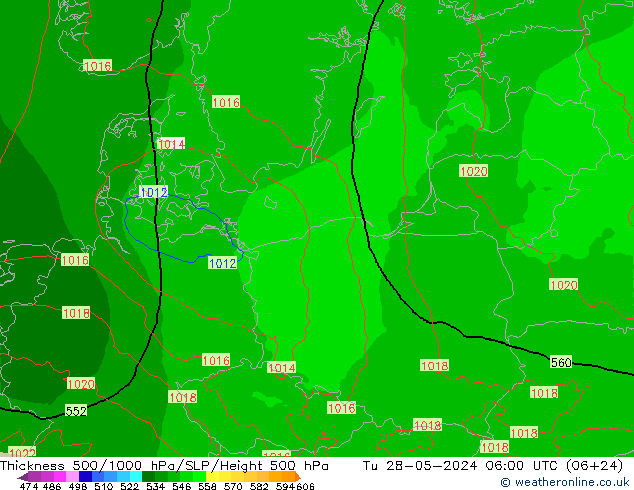 Thck 500-1000hPa Arpege-eu Tu 28.05.2024 06 UTC