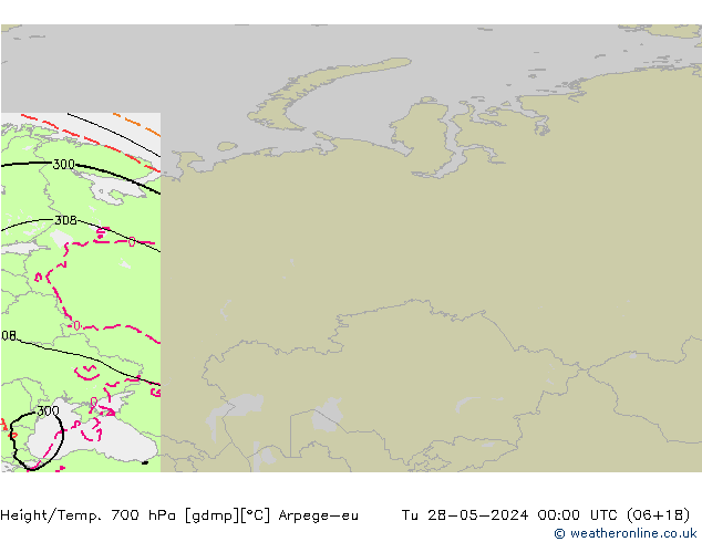 Geop./Temp. 700 hPa Arpege-eu mar 28.05.2024 00 UTC