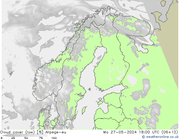 zachmurzenie (niskie) Arpege-eu pon. 27.05.2024 18 UTC