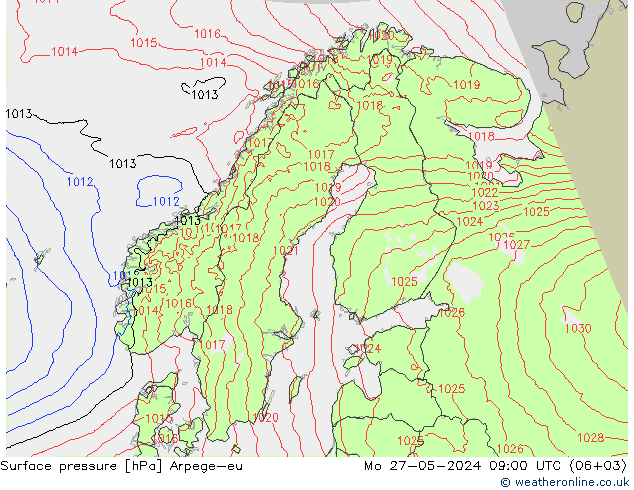 Bodendruck Arpege-eu Mo 27.05.2024 09 UTC