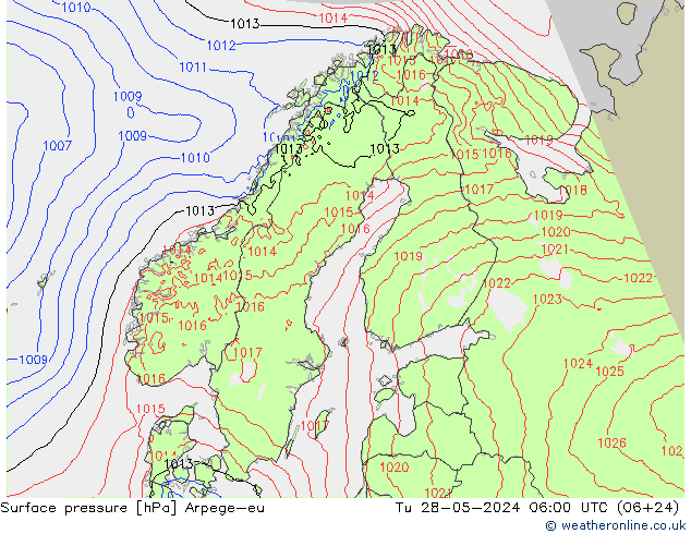 Luchtdruk (Grond) Arpege-eu di 28.05.2024 06 UTC