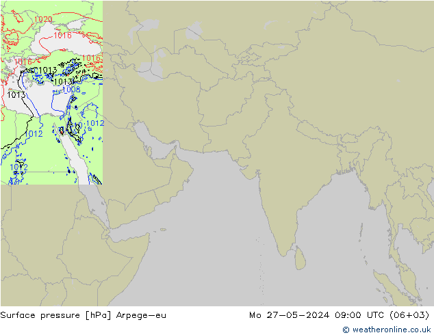 Pressione al suolo Arpege-eu lun 27.05.2024 09 UTC