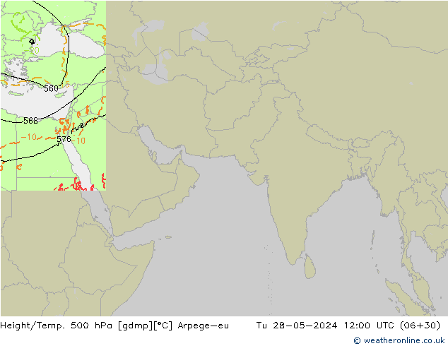 Height/Temp. 500 hPa Arpege-eu Ter 28.05.2024 12 UTC