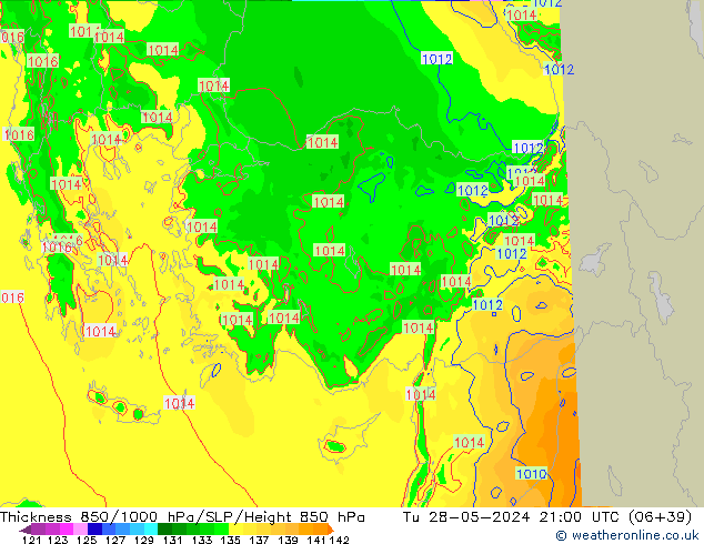 Thck 850-1000 hPa Arpege-eu Ter 28.05.2024 21 UTC