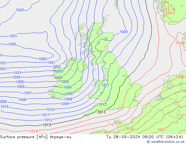 Luchtdruk (Grond) Arpege-eu di 28.05.2024 06 UTC