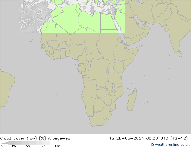 Nuages (bas) Arpege-eu mar 28.05.2024 00 UTC