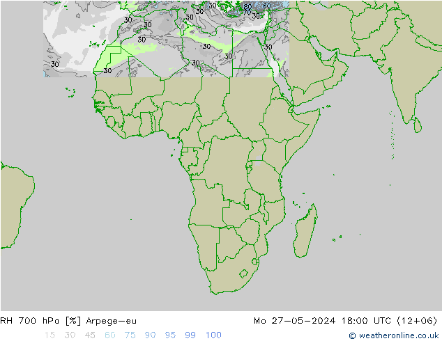 RH 700 hPa Arpege-eu Seg 27.05.2024 18 UTC