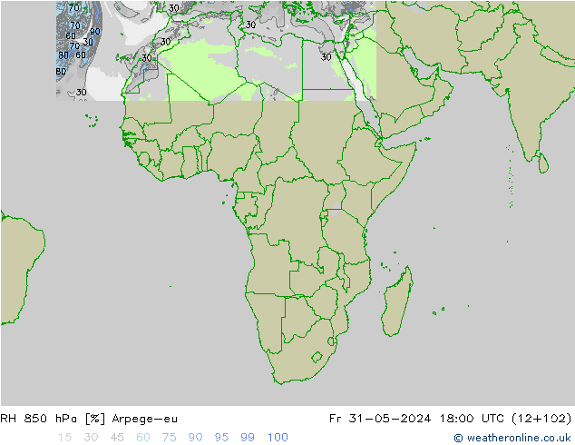 RV 850 hPa Arpege-eu vr 31.05.2024 18 UTC