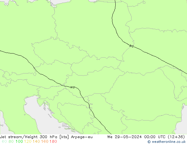 Jet stream/Height 300 hPa Arpege-eu St 29.05.2024 00 UTC