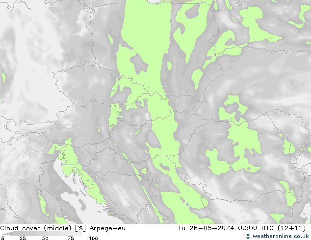 zachmurzenie (środk.) Arpege-eu wto. 28.05.2024 00 UTC