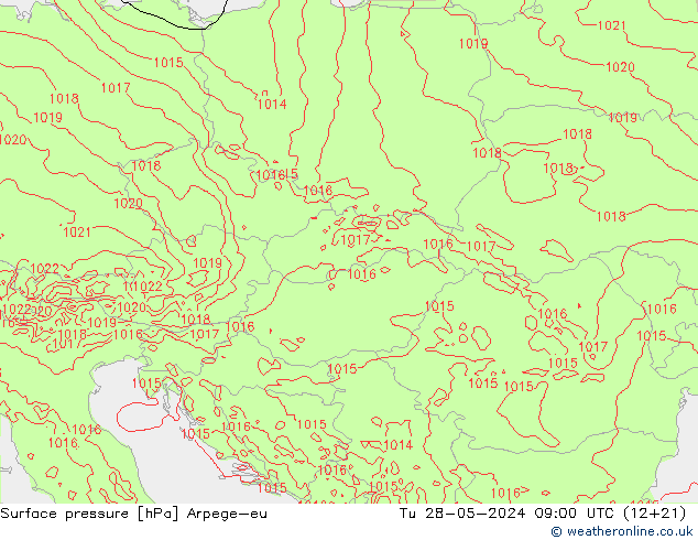 Surface pressure Arpege-eu Tu 28.05.2024 09 UTC