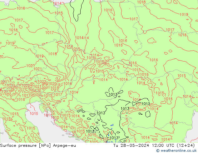Presión superficial Arpege-eu mar 28.05.2024 12 UTC