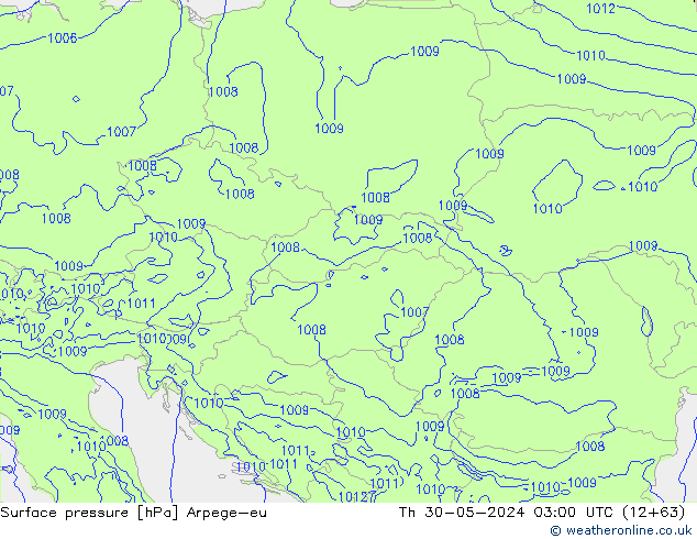 Surface pressure Arpege-eu Th 30.05.2024 03 UTC