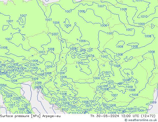 Surface pressure Arpege-eu Th 30.05.2024 12 UTC