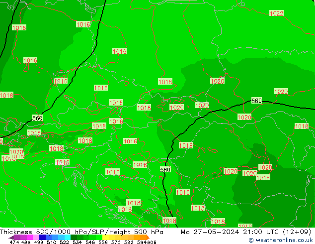 Thck 500-1000hPa Arpege-eu Seg 27.05.2024 21 UTC