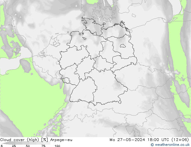 Bewolking (Hoog) Arpege-eu ma 27.05.2024 18 UTC