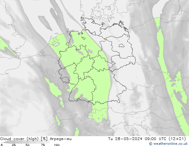 Bulutlar (yüksek) Arpege-eu Sa 28.05.2024 09 UTC