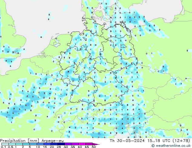 Precipitation Arpege-eu Th 30.05.2024 18 UTC