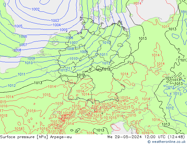 Surface pressure Arpege-eu We 29.05.2024 12 UTC