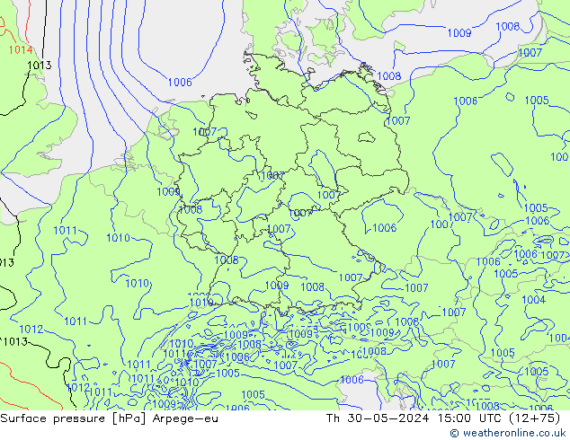 Luchtdruk (Grond) Arpege-eu do 30.05.2024 15 UTC