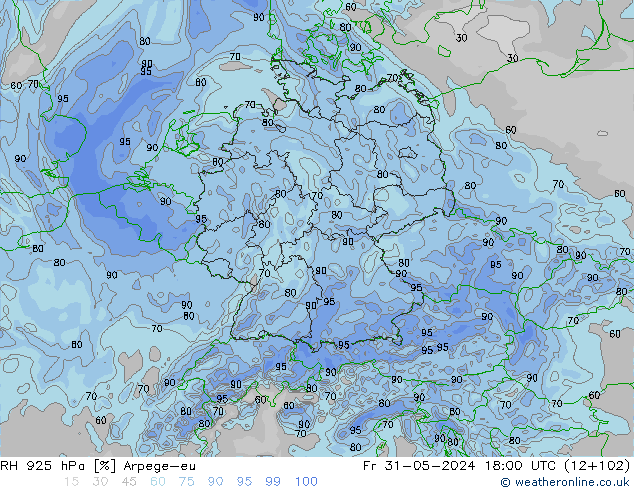 925 hPa Nispi Nem Arpege-eu Cu 31.05.2024 18 UTC