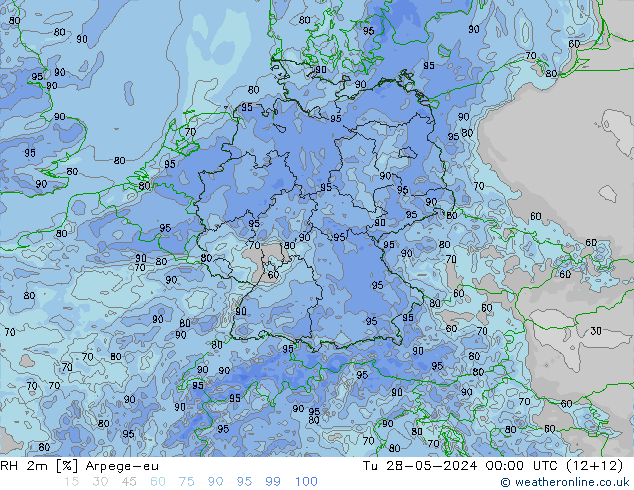 RH 2m Arpege-eu Ter 28.05.2024 00 UTC