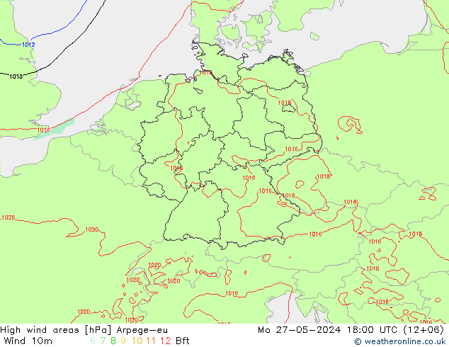 Windvelden Arpege-eu ma 27.05.2024 18 UTC