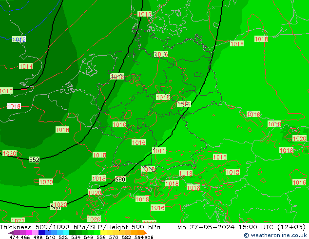 Thck 500-1000hPa Arpege-eu Mo 27.05.2024 15 UTC