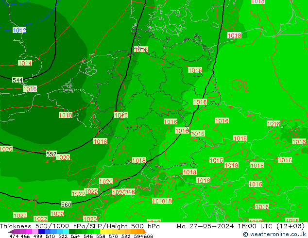 Thck 500-1000hPa Arpege-eu  27.05.2024 18 UTC