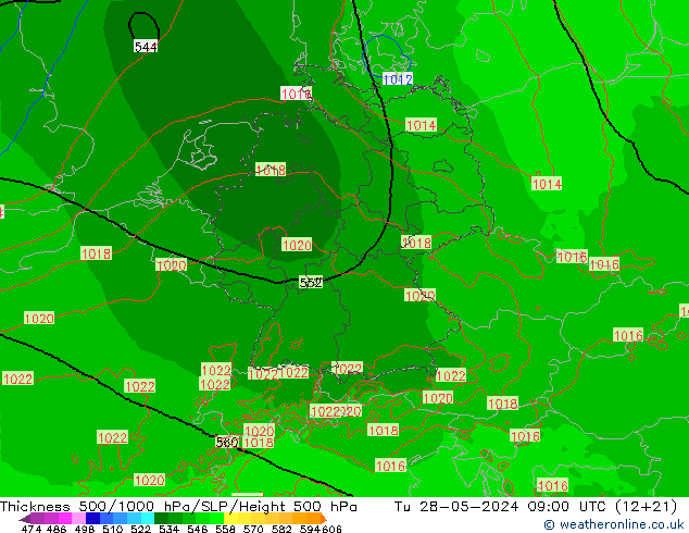 Thck 500-1000hPa Arpege-eu Út 28.05.2024 09 UTC