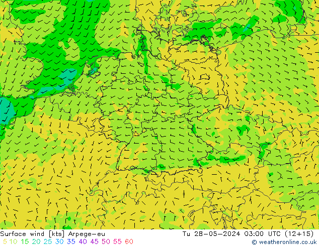 Wind 10 m Arpege-eu di 28.05.2024 03 UTC