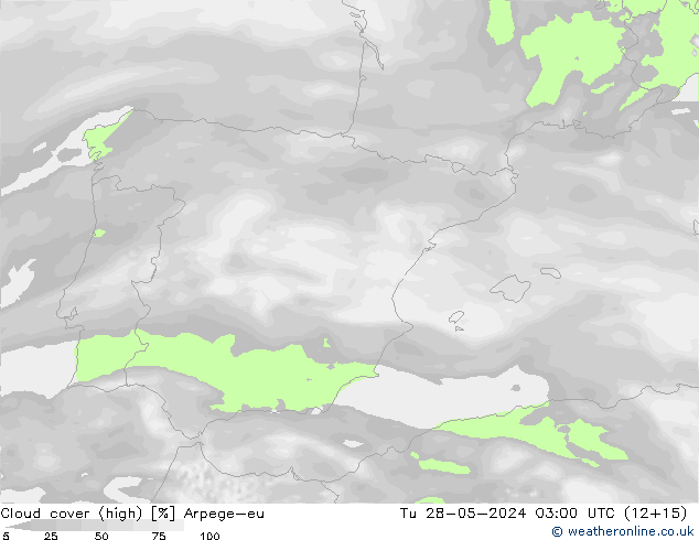 Nuages (élevé) Arpege-eu mar 28.05.2024 03 UTC