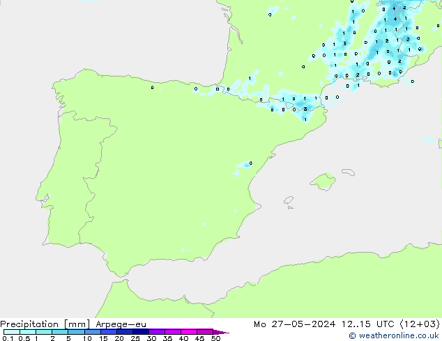 Precipitation Arpege-eu Mo 27.05.2024 15 UTC