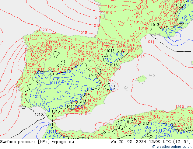 Bodendruck Arpege-eu Mi 29.05.2024 18 UTC