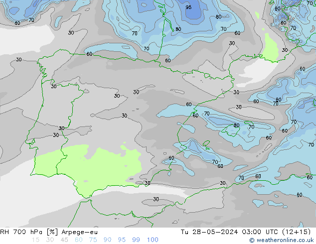 RV 700 hPa Arpege-eu di 28.05.2024 03 UTC