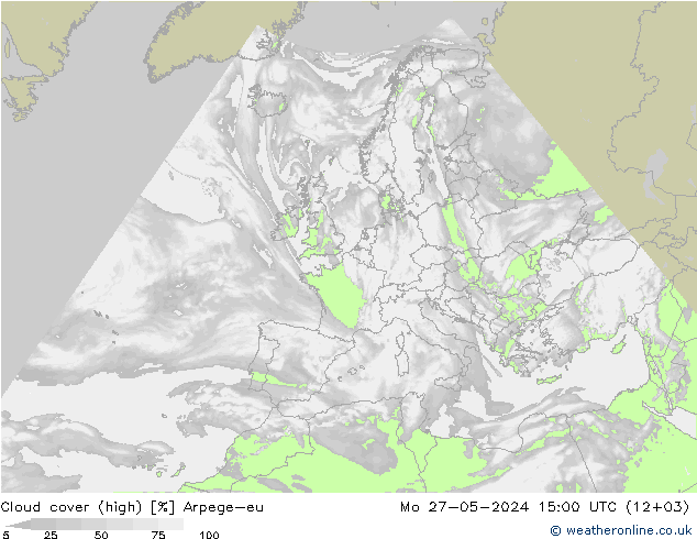 Bewolking (Hoog) Arpege-eu ma 27.05.2024 15 UTC