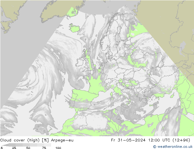 vysoký oblak Arpege-eu Pá 31.05.2024 12 UTC