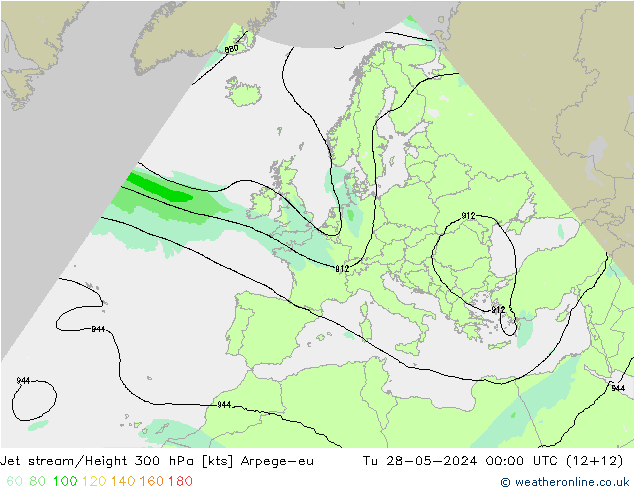 Jet stream/Height 300 hPa Arpege-eu Tu 28.05.2024 00 UTC