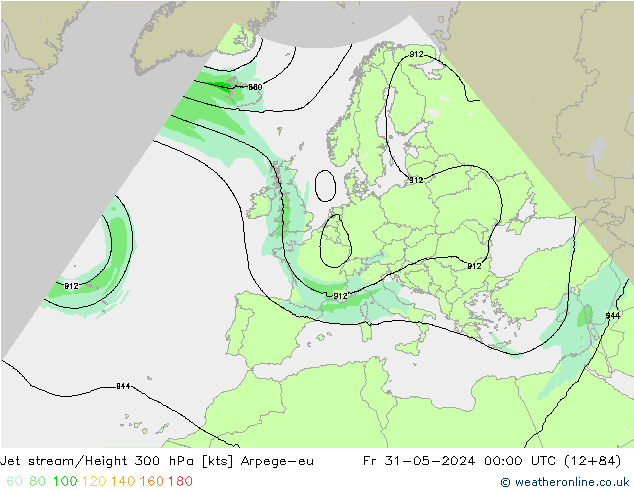 Jet stream/Height 300 hPa Arpege-eu Fr 31.05.2024 00 UTC