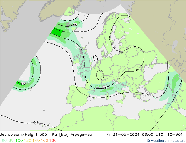 Courant-jet Arpege-eu ven 31.05.2024 06 UTC