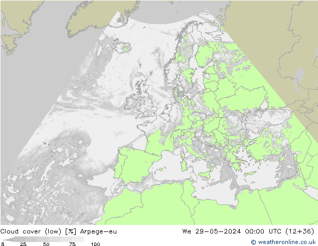 Wolken (tief) Arpege-eu Mi 29.05.2024 00 UTC