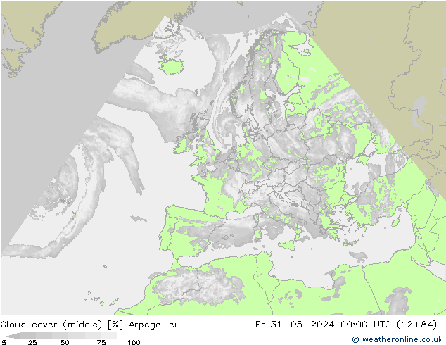 Nubi medie Arpege-eu ven 31.05.2024 00 UTC