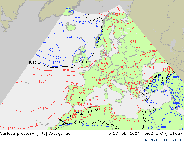 pressão do solo Arpege-eu Seg 27.05.2024 15 UTC