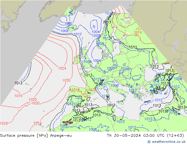 Luchtdruk (Grond) Arpege-eu do 30.05.2024 03 UTC