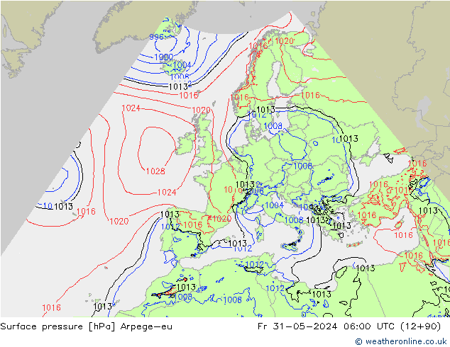 Bodendruck Arpege-eu Fr 31.05.2024 06 UTC