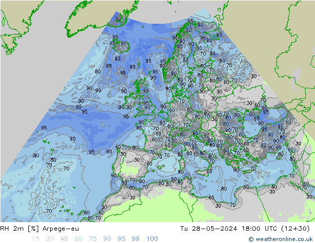 RH 2m Arpege-eu Ter 28.05.2024 18 UTC