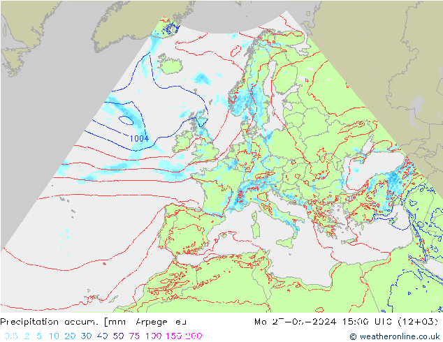 Precipitation accum. Arpege-eu пн 27.05.2024 15 UTC