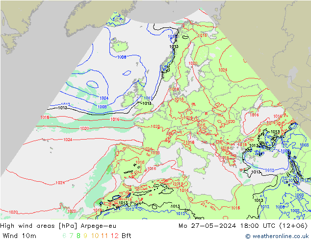 Izotacha Arpege-eu pon. 27.05.2024 18 UTC