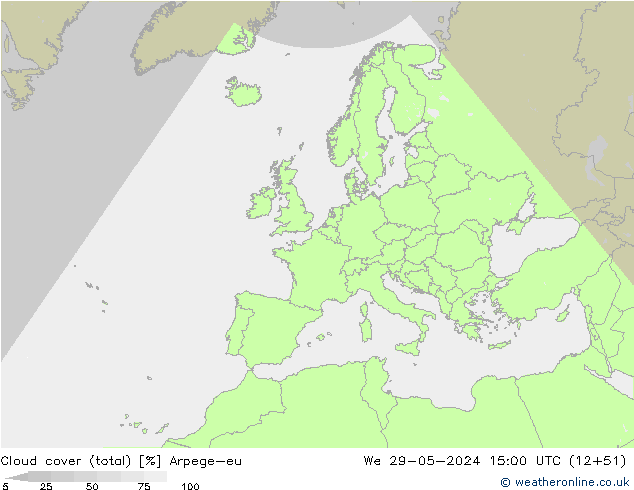 Nubi (totali) Arpege-eu mer 29.05.2024 15 UTC