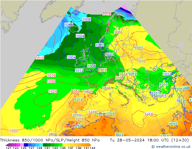 Thck 850-1000 hPa Arpege-eu Ter 28.05.2024 18 UTC